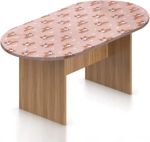 Miniatura 10 de Mantel ajustable ovalado de poliéster con borde elástico, para amantes de los perros, pastor austratliano con estampado de mastín italiano, se