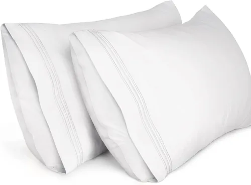 Miniatura 13 de Lirex Fundas de almohada (paquete de 2), fundas de almohada de microfibra cepillada suave de 1800 hilos, lavables a máquina, sin arrugas, Gris