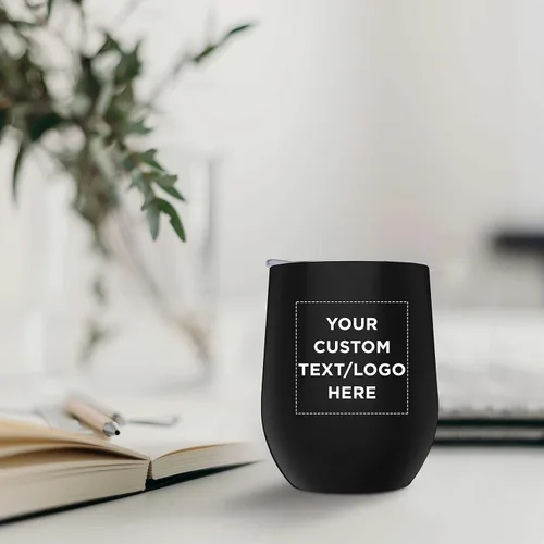 Miniatura 7 de Largo - Vasos de vino personalizados sin tallo con tapas, juego de 6, paquete a granel personalizado, perfecto para vino, cócteles y otras bebidas