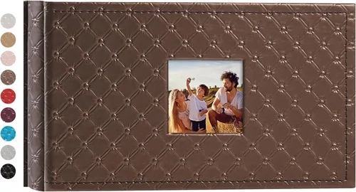 Miniatura 36 de Mublalbum Álbum de Fotos Pequeño 4x6 300 Fotos Cubierta de Cuero Libro de Fotos con Bolsillos Horizontales para Bebé Boda Aniversario y Familia Azul