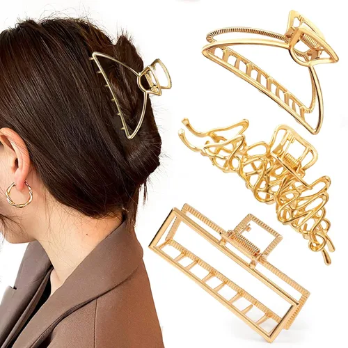 Miniatura 14 de Mehayi 3 PCS Pinzas de Garra de Metal Grandes para Cabello Grueso y Pesado, Pinzas de Sujeción Antideslizantes Grandes con Mordaza para Cabello