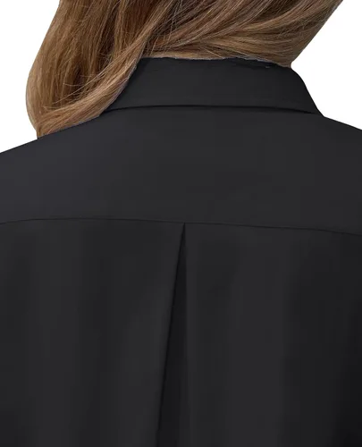 Miniatura 5 de siliteelon Camisas de vestir de manga corta con botones para mujer, camisas de algodón con botones para mujer, blusa ajustada de manga 3/4