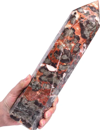 Miniatura 14 de AMOYSTONE Varita de obelisco hexagonal septario natural, torre de cristal curativo, 6 caras, pulida de 1.7 a 2 libras para reiki, chakra, regalos