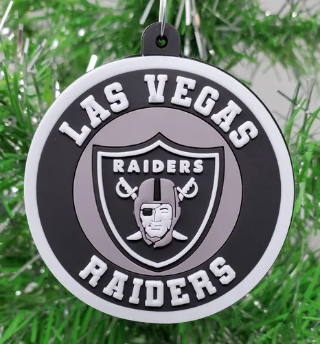 Miniatura 4 de Juego de adornos navideños con temática de equipo de fútbol plateado y negro