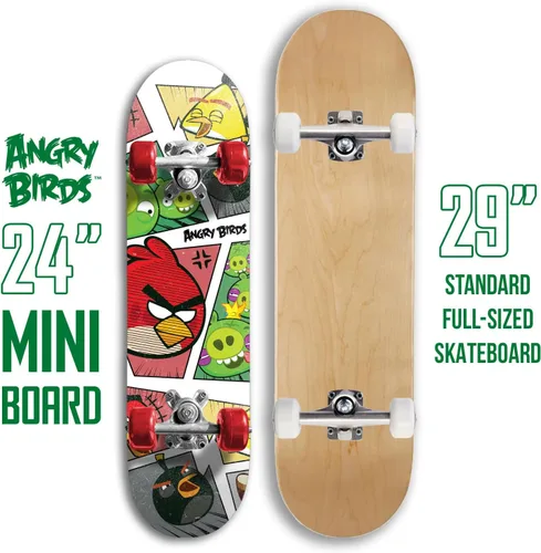 Miniatura 2 de Angry Birds Monopatín para principiantes para niños, mini tabla de crucero de madera con gráficos geniales para niños y niñas de 5 a 14 años, Cómic