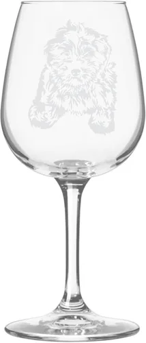 Miniatura 354 de Copa de vino de 12.75 onzas con diseño de perro grabado