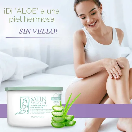 Miniatura 2 de Cera de depilación para cabello Satin Smooth Aloe Vera 14oz.