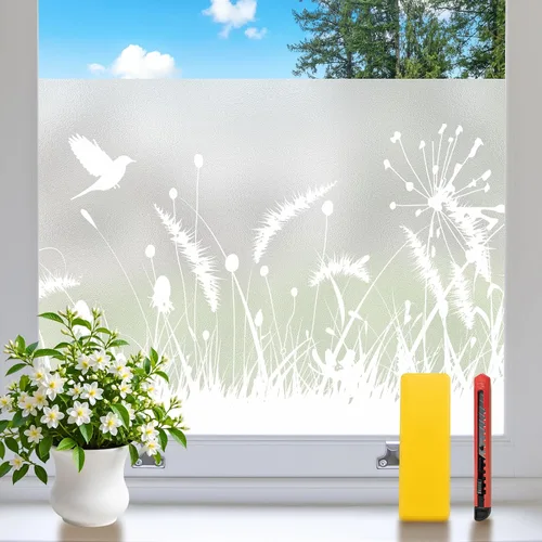 Miniatura 9 de Niviy Película de Privacidad para Ventanas con Patrón de Diamante 3D, Vinilo No Adhesivo con Adherencia Estática, Película Decorativa para Ventanas