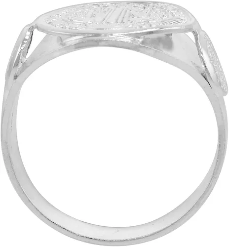Miniatura 2 de Anillo de San Benito con sello redondo de plata de ley de 58 pulgadas para mujer, tallas 5-10