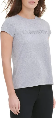 Calvin Klein Camiseta de manga corta con logotipo y cuello redondo para mujer