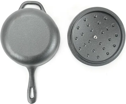 Miniatura 4 de HAWOK Mini cacerola de hierro fundido de 1 cuarto de galón, 5.5 pulgadas con tapa, pre-sazonada