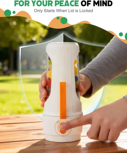 Miniatura 4 de Licuadora portátil para batidos, mini licuadora sin BPA para mezclar proteínas en polvo, botella portátil de 15 onzas apta para lavavajillas con 12