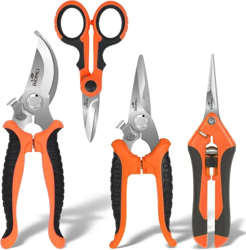 Miniatura 10 de Tijeras de Podar Resistentes, Tijeras de Jardín y Podadoras con Hojas de Acero SK5 Red-BIDMLI de 8.66" y Mangos de Aleación de Aluminio, Cortador
