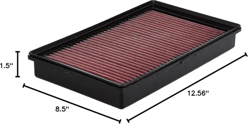 Miniatura 12 de K&N Filtro de aire de motor original de alto flujo: Aumento de potencia: Premium, Lavable: Compatible con Nissan 2016-2019, Titan XD, 33-5048