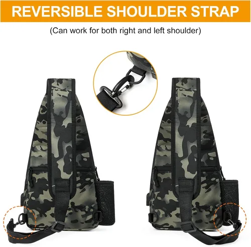Miniatura 12 de BAIGIO Tactical EDC Sling Bag Militar Una Correa Hombro Mochila Molle Range Bolsas Paquete de Pecho, #01-verde militar, Pequeño, Bolso táctico