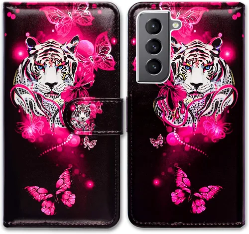 Miniatura 13 de Bcov Funda para Galaxy S22, diseño de pájaro negro y verde con tapa para teléfono con ranura para tarjeta y soporte para Samsung Galaxy S22 5G