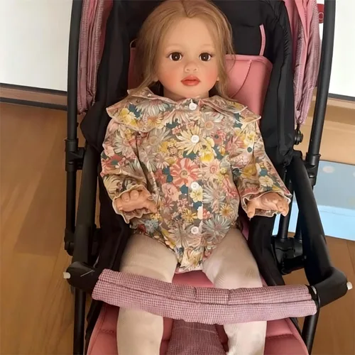 Miniatura 5 de iCradle Muñeca Realista de Niña Pequeña Renacida de 26 Pulgadas, Hecha a Mano, de Silicona, Extremidades de Vinilo Suave y Cuerpo de Tela, Muñeca