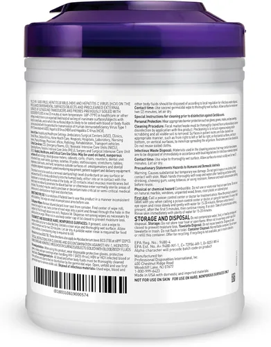 Miniatura 2 de PDI -Q55172 Desinfectante profesional de superficies desechables Super Sani-Cloth Wipes, 160 unidades - Morado