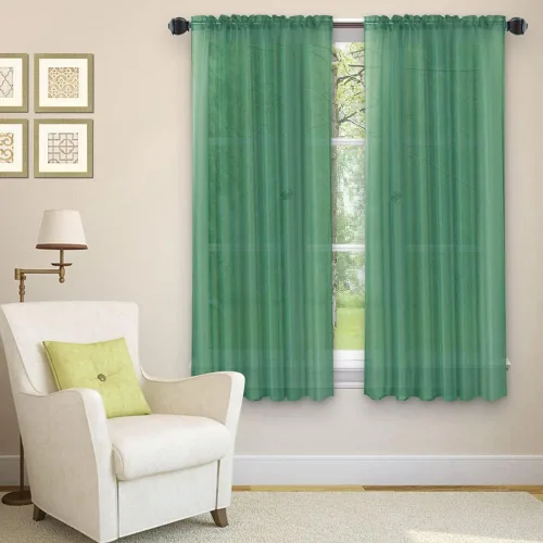 Miniatura 23 de Golden Linens LLC Juego de 2 paneles transparentes de color gris para ventana, bolsillo para barra, 54 pulgadas de ancho x 84 pulgadas de largo cada