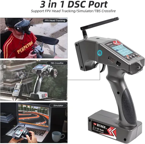 Miniatura 7 de Radiolink RC6GS V3 2.4G 7 canales RC Kit de controlador de radio de coche y R6FG Gyro Control remoto de largo alcance para RC Crawler Truck Drifting