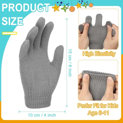 Miniatura 2 de 48 guantes de punto para niños, guantes elásticos para niños pequeños, guantes de invierno para niños, guantes de dedo para niños y niñas