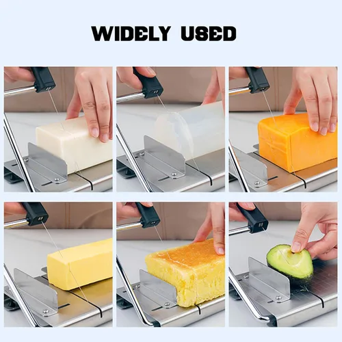 Miniatura 3 de Cortador de jabón hecho a mano – Cortadores de jabón de acero inoxidable con escala para hacer jabón rebanador de pan – Jabón para manualidades