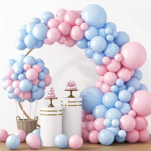 Miniatura 30 de Rubfac - Globos azul rey, 129 unidades, diferentes tamaños, 18, 12, 10 y 5 pulgadas para arco de guirnalda, decoración de cumpleaños azul, baby Azul