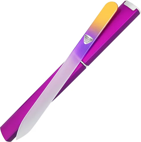 Miniatura 15 de Bona Fide Beauty Lima de uñas de vidrio con estuche (Aguamarina) - 1 pieza Regalos lujosos para mujeres, lima de uñas grabada de cristal para uñas