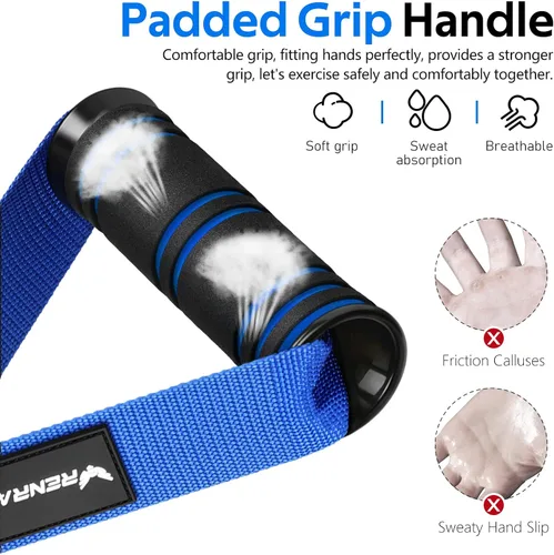 Miniatura 4 de RENRANRING Asas de Ejercicio para Gimnasio, Accesorios de Reemplazo para Poleas de Máquina de Cable, Banda de Resistencia y Entrenador de Fuerza