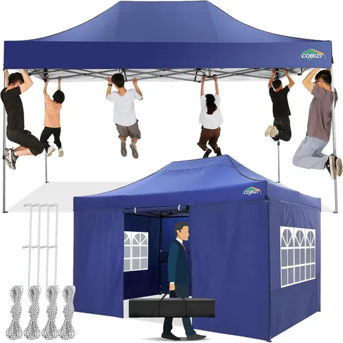Miniatura 35 de COBIZI Carpa Toldo Emergente de 10x10 pies, Toldo de 10x10 con 4 Paredes Laterales Impermeable de Servicio Pesado Carpa Comercial para Fiestas