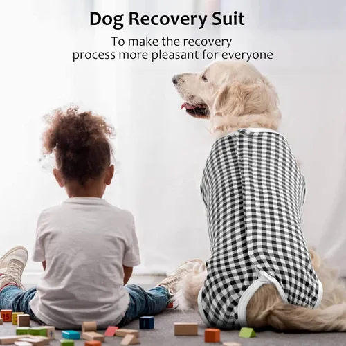 Miniatura 3 de Kuoser - Traje de recuperación quirúrgica para perros y gatos, camiseta para mascotas después de la cirugía para perros, traje de recuperación Rosa