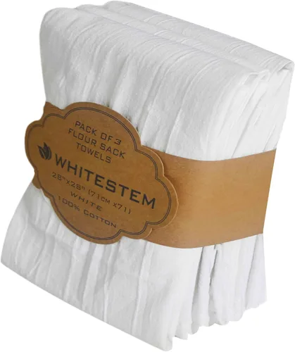 Miniatura 54 de Toallas de saco de harina, toalla de té para manualidades, toalla de cocina, toallas de secado de platos, toalla de algodón en blanco para bordado