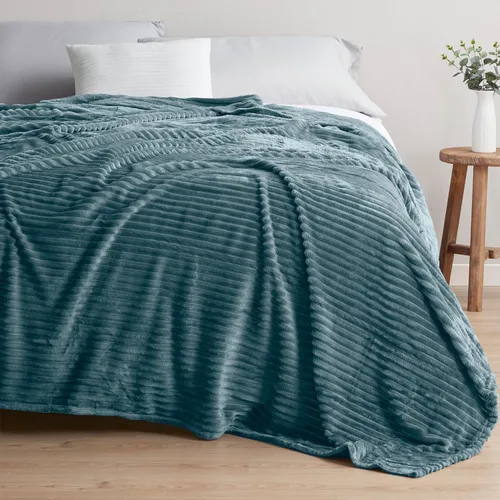 Miniatura 2 de Nestl Manta azul tamaño Queen para cama - Mantas acogedoras y cálidas para mujeres, mantas de felpa grande de vellón para niñas, azul piedra, 90 x