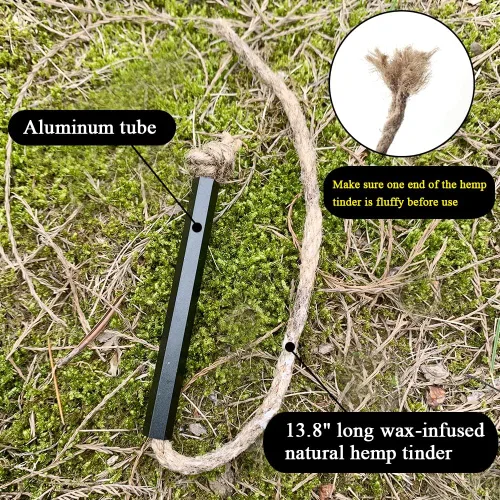Miniatura 5 de Kit de iniciación de fuego de pedernal y acero, varillas de ferro, herramienta de supervivencia de arranque de incendios de magnesio para camping