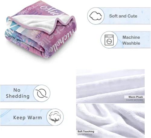 Miniatura 5 de Novgarden Mantas de Bebé Personalizadas para Niñas Adolescentes, Manta Personalizada con Nombre de Franela, Manta de Tiro para Niños, Artículos