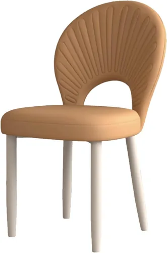 Miniatura 14 de Upholstered Kitchen Chairs Set, Dining Room Chair with Leather Cushion Seat, Lobby Chair with Metal Leg for Kitchen Living Room White