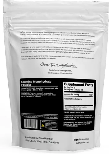 Miniatura 2 de True Nutrition Monohidrato de creatina en polvo, creatina micronizada, 0.07 oz por porción, apoya la fuerza muscular, la potencia y la recuperación