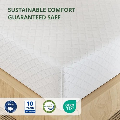 Miniatura 3 de Colchón de espuma viscoelástica de gel de té verde Twin de 6 pulgadas con funda extraíble lavable, firmeza media, cama en una caja, certificado
