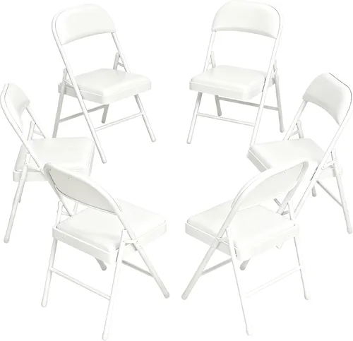 Miniatura 30 de Juego de sillas plegables acolchadas, sillas plegables ligeras, sillas plegables resistentes para comedor, cocina, patio de jardín, fiestas y Negro