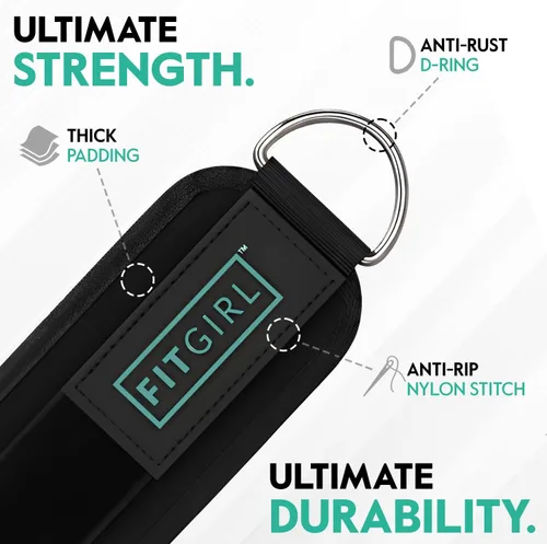 Miniatura 3 de FITGIRL Correa de tobillo para máquina de cable, acolchado de alta calidad y comodidad para máquinas de ejercicio con cable, accesorio de ejercicio