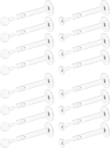 Aretes transparentes con parte trasera plana de 18 G y 16 G para deportes de nariz, plástico de silicona, retenedores de cartílago para tragus,