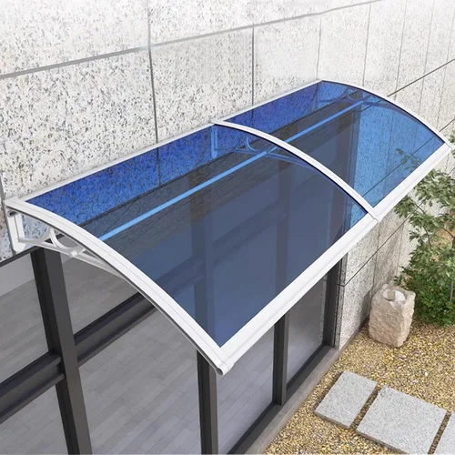 Toldo para puerta delantera, cubierta moderna de policarbonato azul, toldo de porche para frente de casa, refugio de lluvia de ventana, toldo de