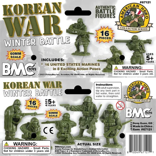 Miniatura 7 de BMC Korean War Winter Battle - 16pc OD Green United States Soldier Figures