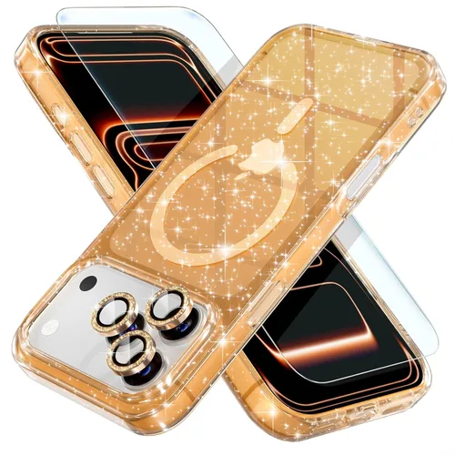 Miniatura 9 de Choiche Funda magnética para iPhone 15 Pro Max, funda transparente con purpurina brillante para mujer