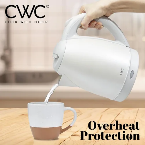 Miniatura 4 de COOK WITH COLOR Hervidor Eléctrico - Hervido Rápido, Diseño Elegante y Características de Seguridad - Ideal para Uso Rápido y Fácil, Acero Crema