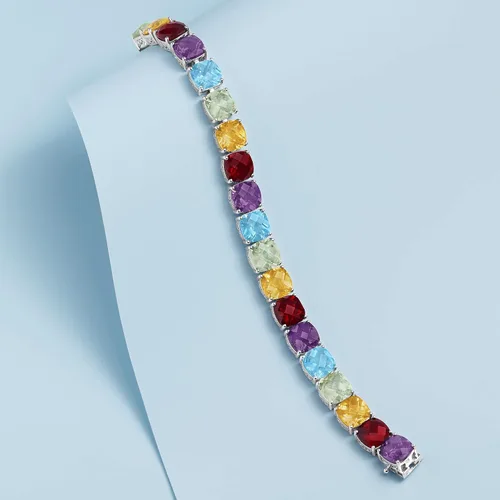 Miniatura 3 de Ross-Simons Pulsera de tenis de 50.00 quilates con piedras preciosas múltiples en plata de ley, Gema, multi
