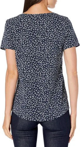Miniatura 3 de Tienda Essentials - Camiseta de manga corta con cuello en V para mujer, corte clásico, 100% algodón, 2