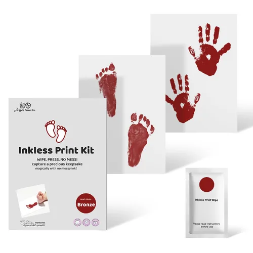 Miniatura 9 de Kit de huellas de manos para recién nacido, sin tinta, mensual, hitos de familia, bebé, almohadilla de tinta para manos y huellas de bebé, kit