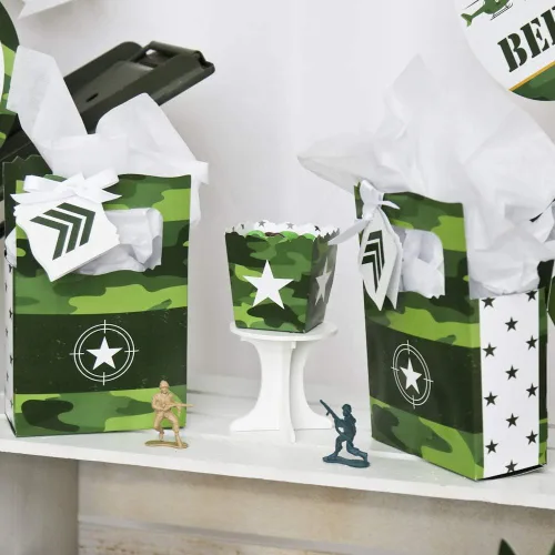 Miniatura 6 de Big Dot of Happiness Camo Hero - Cajas de recuerdo de camuflaje militar del ejército - Juego de 12