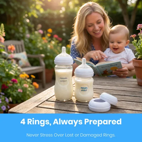 Miniatura 2 de Anillos de repuesto para pezón compatibles con biberones naturales de Philips Avent, se adapta a 4 onzas, 9 onzas, 11 onzas, plástico y vidrio, sin